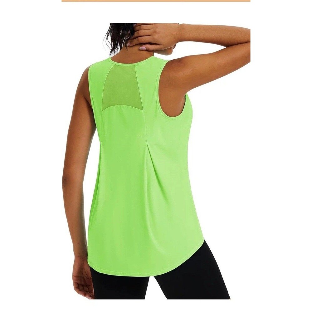 TACVASEN Women’s Bright Green Tank Top X-LARGE Workout Yoga Gym Lightweight